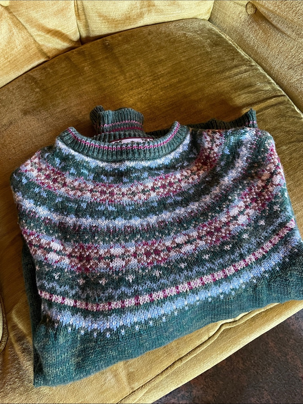 Fair Isle Cotton Blend Sweater